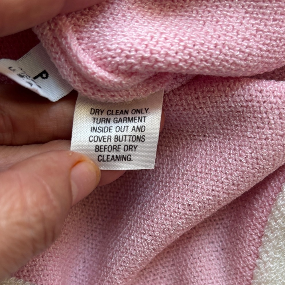 St. John Pink and Cream Cardigan - Picture 6 of 8